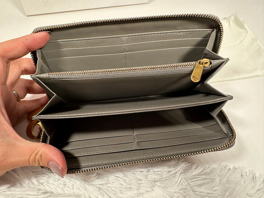 DIOR Gray Long Zippy Wallet