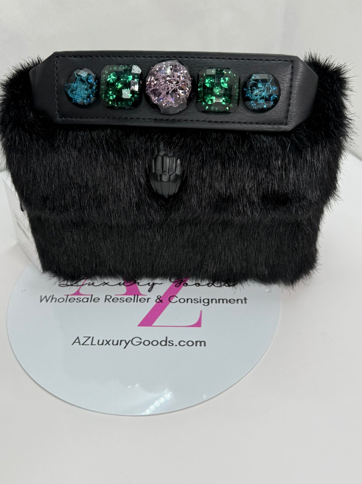 KURT GEIGER Mini Faux Fur Kensington Crossbody Bag