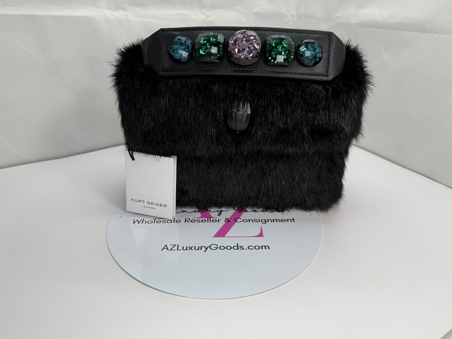 KURT GEIGER Mini Faux Fur Kensington Crossbody Bag